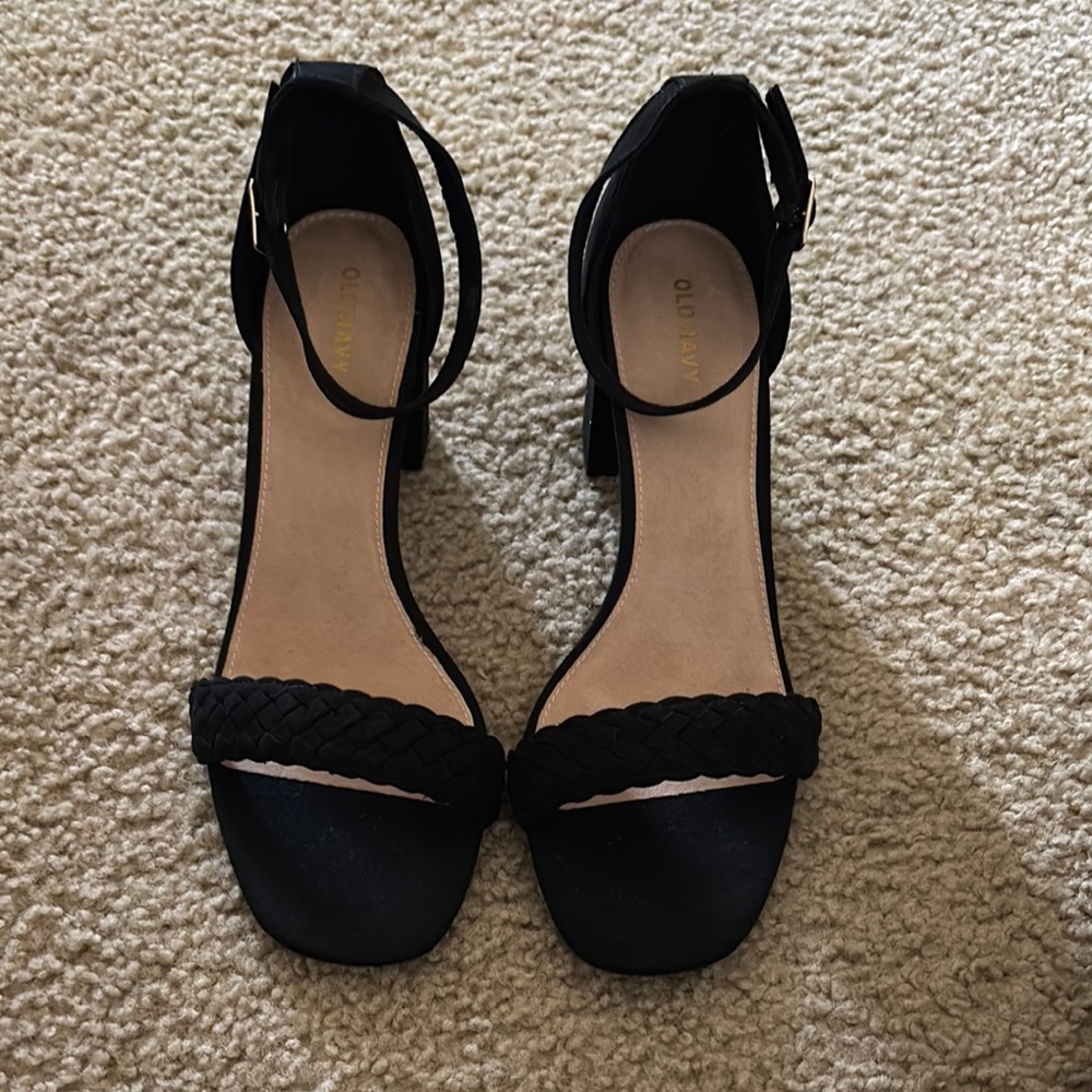 Old Navy Black Heels with Ankle Straps